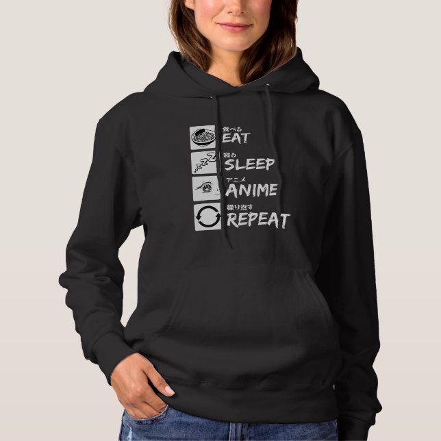 MOLETOM EAT SLEEP ANIME REPEAT (Frente)