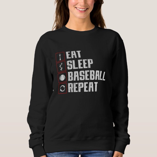 Moletom Eat Sleep Baseball Repeat Baseball Player Baseball (Frente)