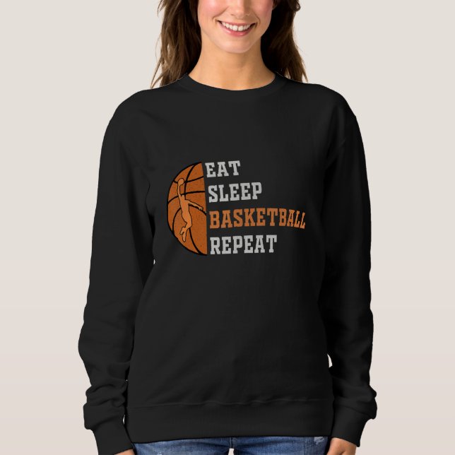 Moletom Eat Sleep Basketball Repeat basketball player Men  (Frente)