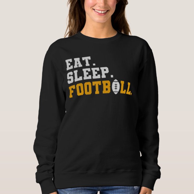 Moletom Eat Sleep Futebol Orange Pul (Frente)