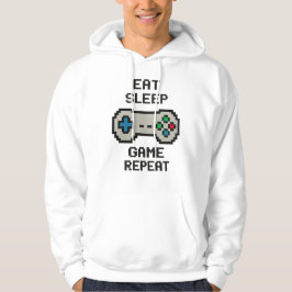 Moletom Eat Sleep Game Repeat Hoodie – Retro Pixel Gamer