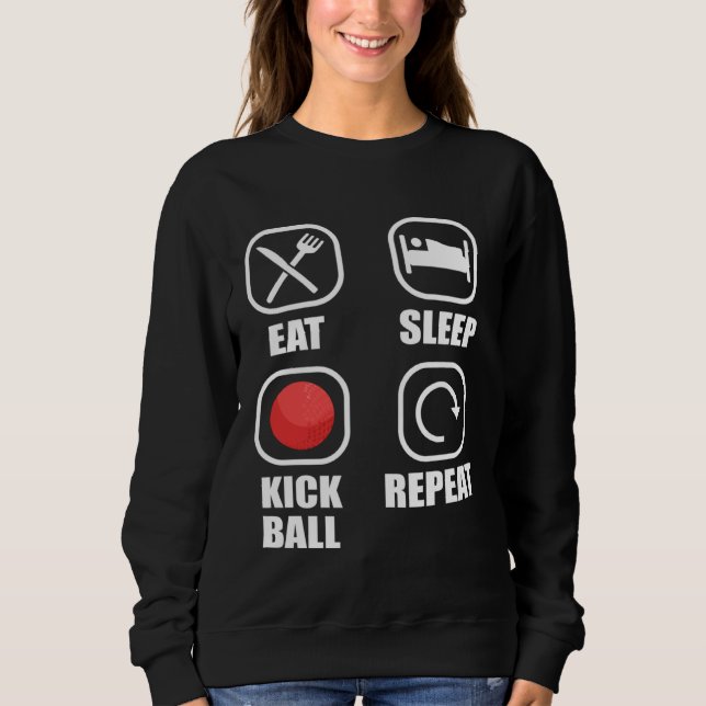 Moletom Eat Sleep Kickball Repeat Kick Ball Player (Frente)
