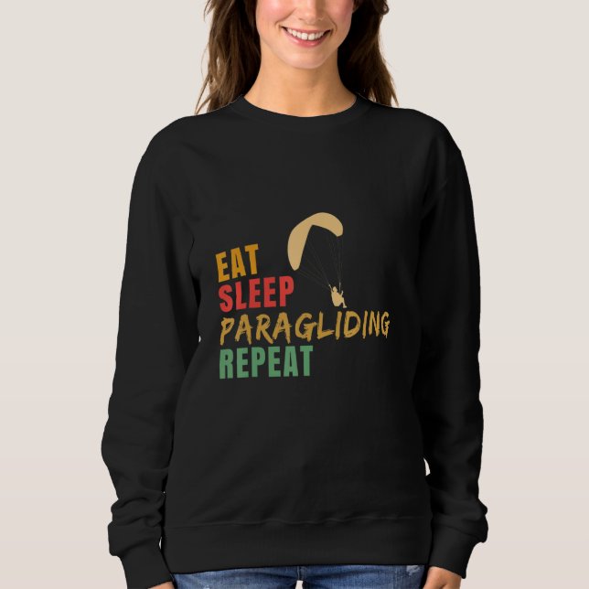 Moletom Eat Sleep Paragliding Repeat Paragliding Skydiver (Frente)