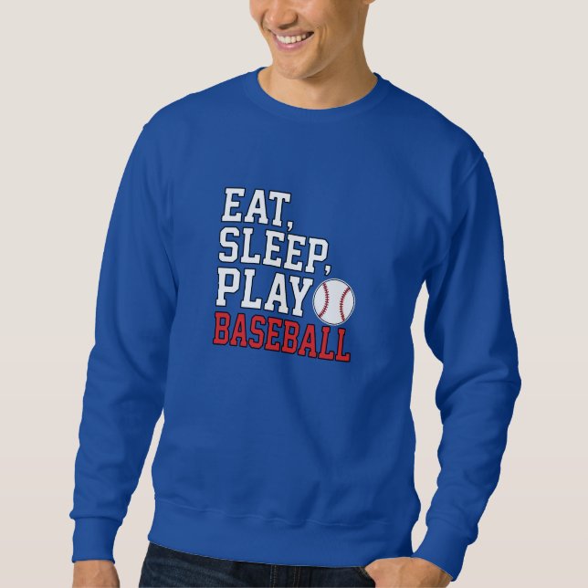 Moletom Eat Sleep Play Baseball Funny Baseball Quote (Frente)