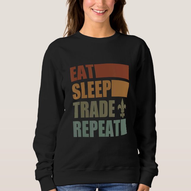 Moletom Eat Sleep Scout Repeat For Camping Enthusiast Desi (Frente)