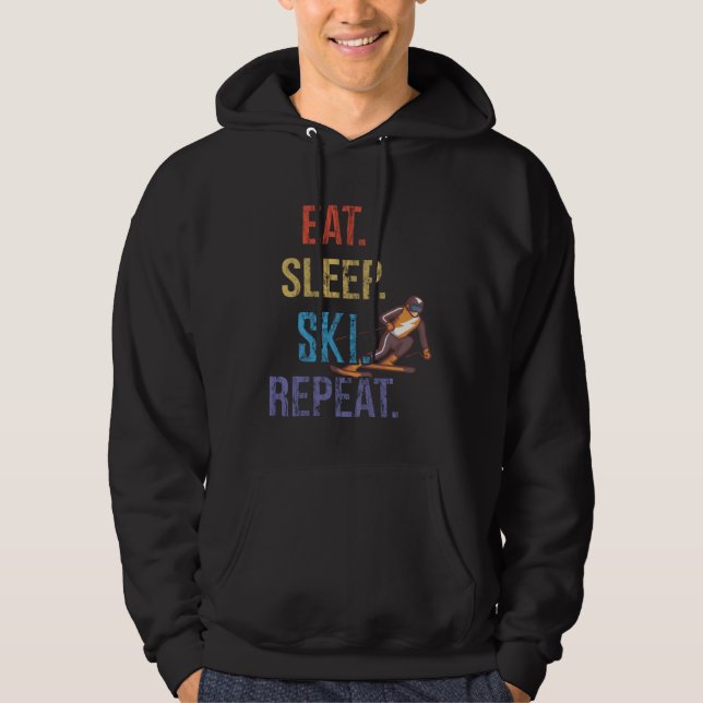 Moletom Eat Sleep Ski Repeat Ski (Frente)