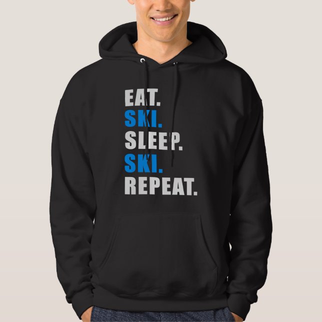 MOLETOM EAT SLEEP SKI REPEAT SNOW ALPIN WINTER WOMEN MEN C (Frente)