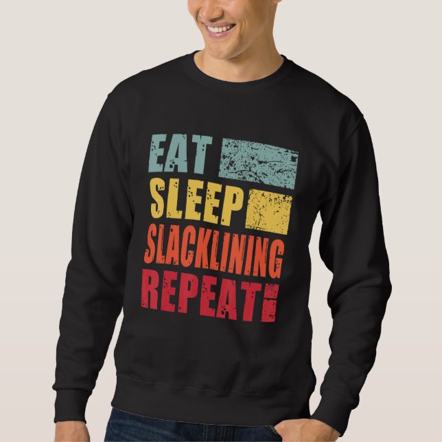Moletom Eat Sleep Slacklining Repeat (Frente)