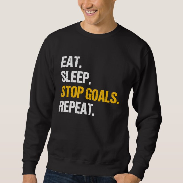 Moletom Eat Sleep Stop Goals Repeat Field Hockey Hockey Pl (Frente)