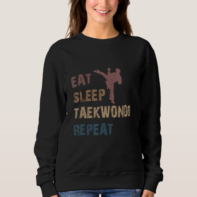 Moletom Eat Sleep Taekwondo Repeat  Karate Designs (Frente)
