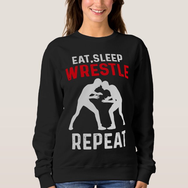 Moletom Eat Sleep Wrestle Repeat Wrestling (Frente)