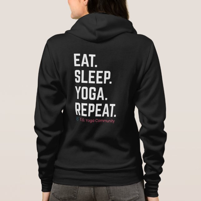 Moletom Eat. Sleep. Yoga. Repeat. |  Zip-Up Hoodie (Verso)