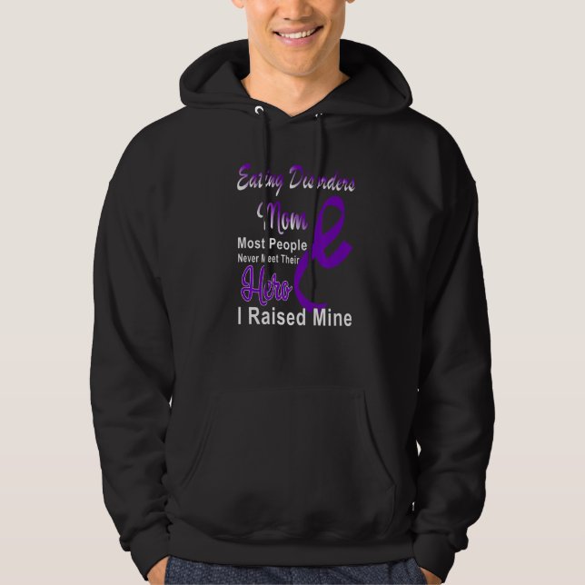 Moletom Eating Disorders Awareness Mom Support Purple Ribb (Frente)