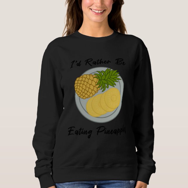 Moletom eating Fruits Pineapples Tropical Summer Fruits (Frente)