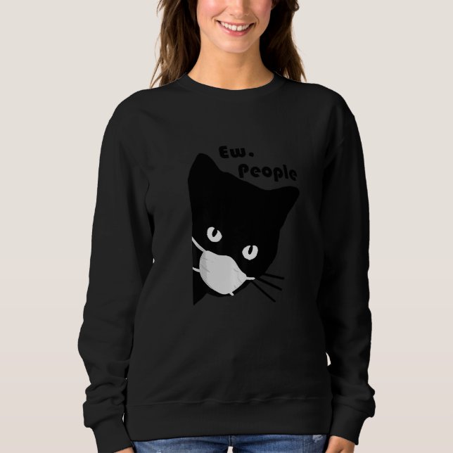Moletom Eca gente Máscara de Gato Preto Quarentena (Frente)