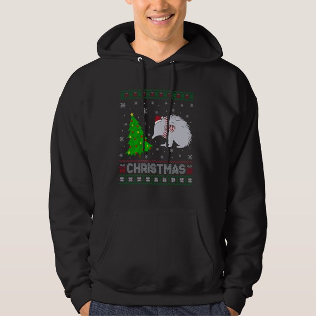 Moletom Echidna Xmas Tree Lighting Ugly Christmas Sweater (Frente)