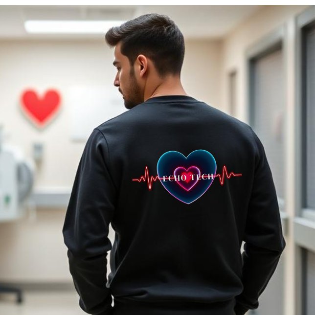 Moletom Echo Tech | Batimento cardíaco | Coração com EKG (Echo Tech | Heartbeat | Heart with EKG Sweatshirt)