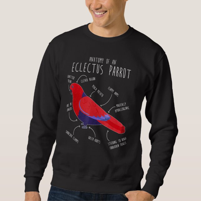 Moletom Eclectus Parrot Anatomy Female Parrot Bird (Frente)