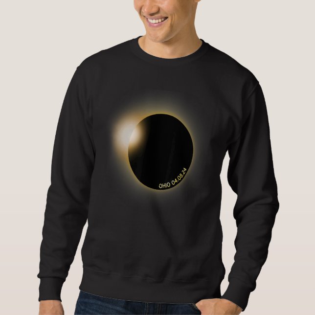 Moletom Eclipse Solar em Ohio 2024 para Astronomia   (Frente)