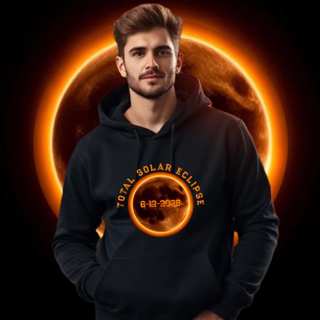 Moletom Eclipse Solar Total 2026 (Total Solar Eclipse 2026-  Hoodie August 12 2026 )