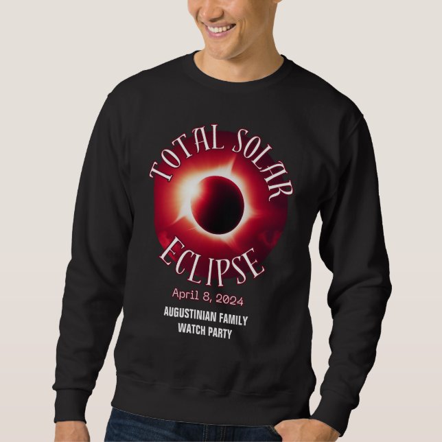 Moletom Eclipse Total do SOL de 2024 Família Personalizada (Frente)