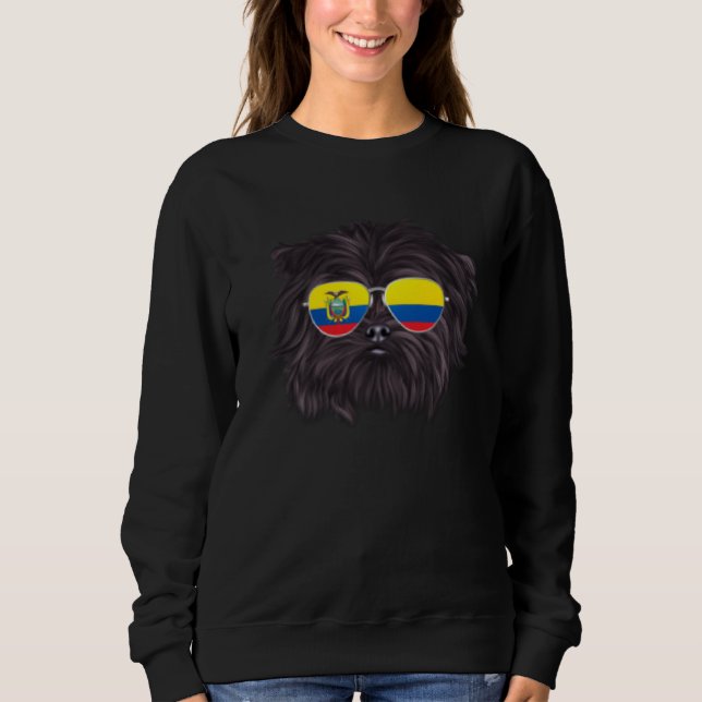 Moletom Ecuadorian Flag Affenpinscher Dog Ecuador Pocket (Frente)