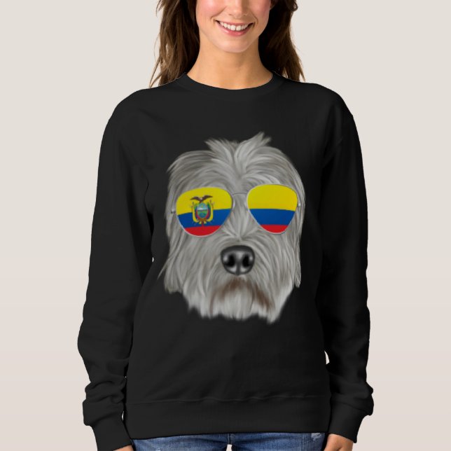 Moletom Ecuadorian Flag Dandie Dinmont Terrier Dog Ecuador (Frente)