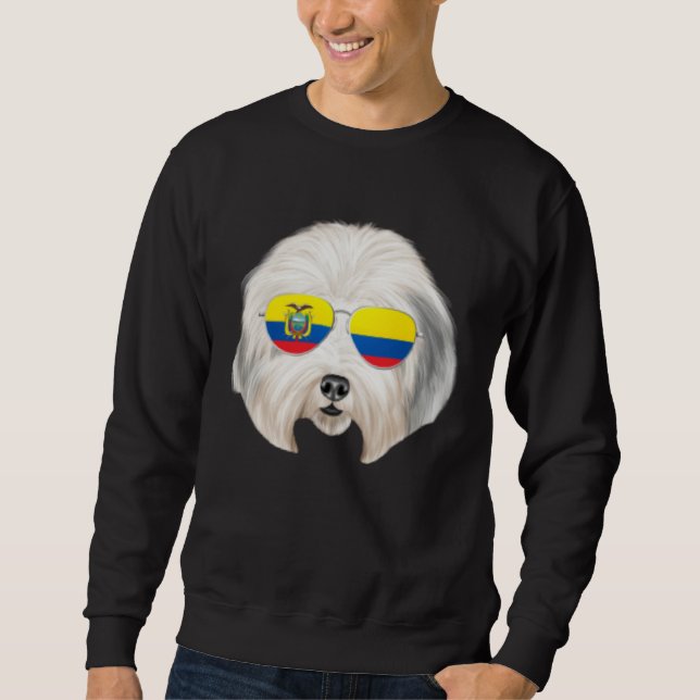 Moletom Ecuadorian Flag Old English Sheepdog Dog Ecuador P (Frente)
