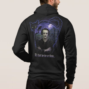 Moletom Edgar Allan Poe Gothic Hoodie - Raven & Cat