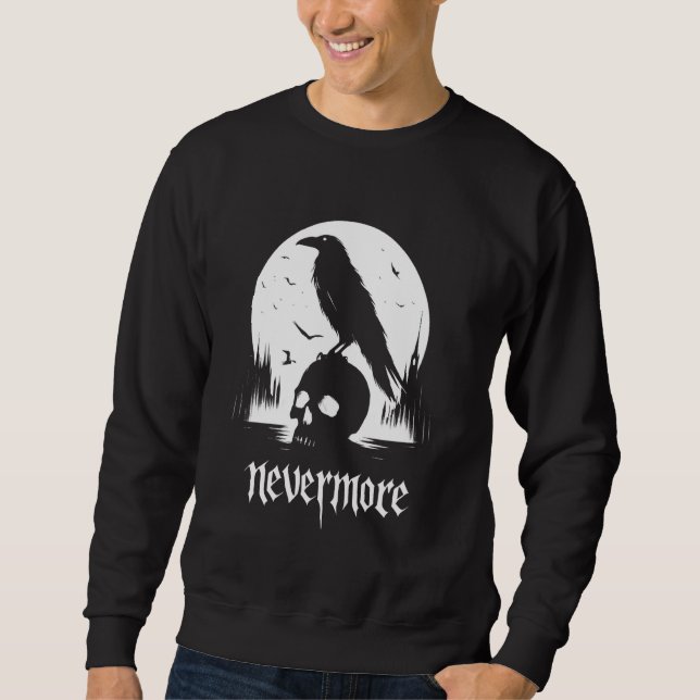 Moletom Edgar Allan Poe O Corvo Nunca Mais (Frente)