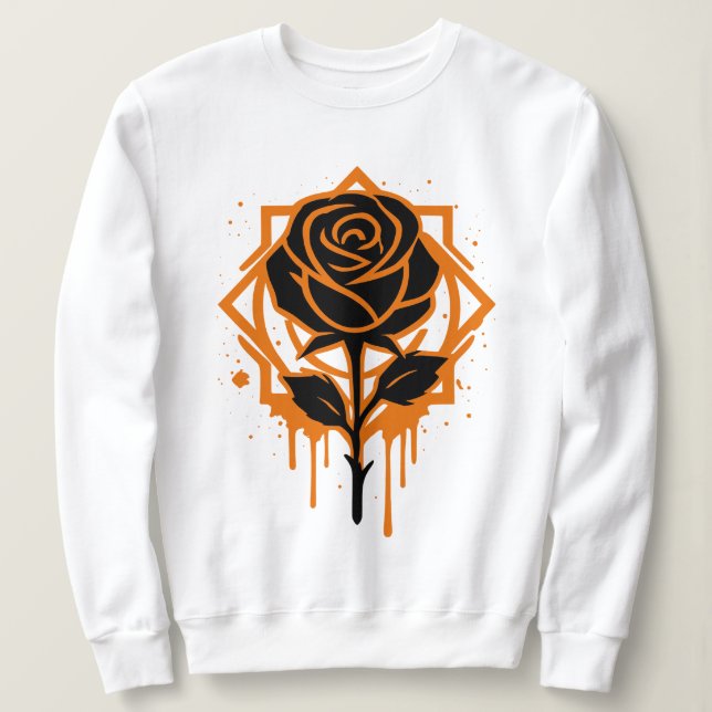 Moletom Edgy Dripping Rose Artwork (Frente do Design)