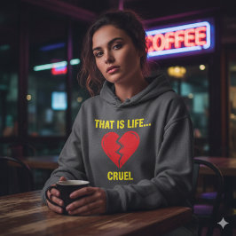 Moletom Edgy Y2K Broken Heart Hoodie - That Is Life Cruel 