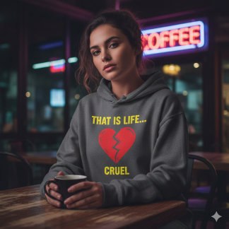 Moletom Edgy Y2K Broken Heart Hoodie - That Is Life Cruel 