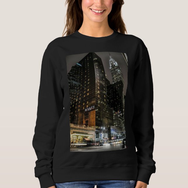Moletom Edifício Chrysler da Cidade de Nova York Noite Pai (Frente)