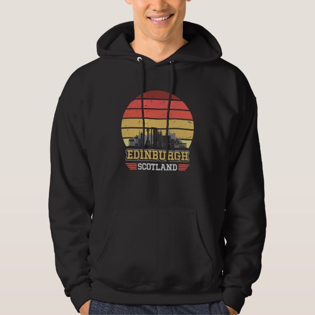Moletom Edinburgh Scotland Retro Vintage Sunset Skyline Ed (Frente)