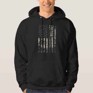 Moletom Editor de Bandeira Americana dos EUA Vintage Premi
