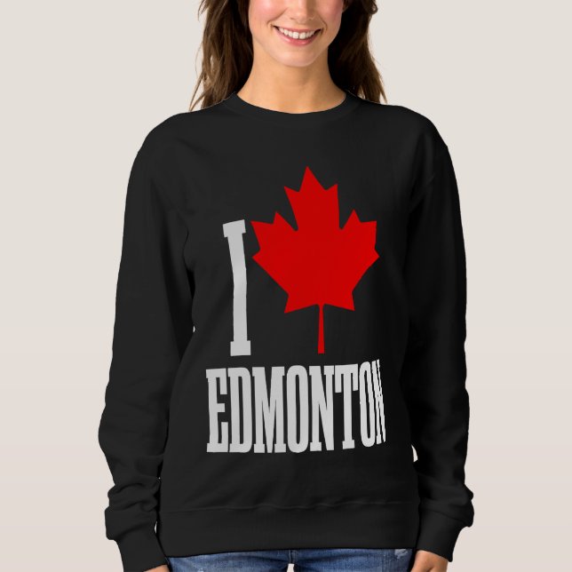 Moletom Edmonton Alberta Canada Maple Leaf Canadian Flag P (Frente)
