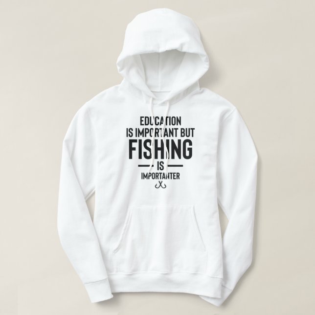 Moletom Educação é importante, mas pesca é importante (Frente do Design)