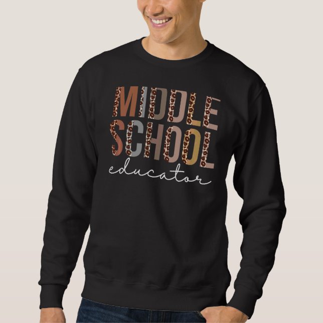 Moletom Educadora do ensino médio Leopard Apreciação Mulhe (Frente)