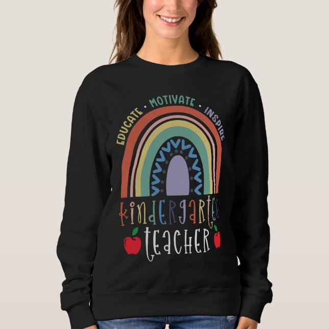 Moletom Educate Motivate Inspire Kindergarten Teacher Rain (Frente)