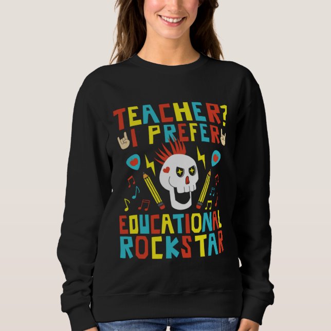 Moletom Educational Rockstar Music Teacher First Day of Sc (Frente)