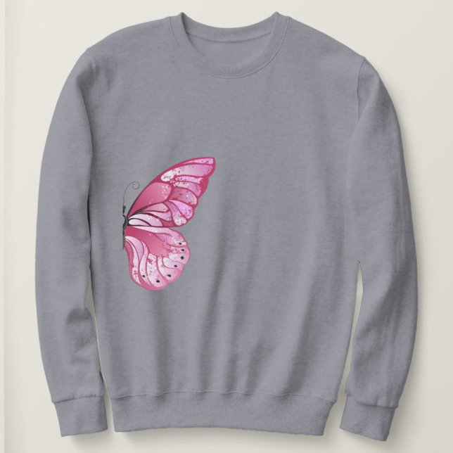 Moletom Edulcoração cor-de-borboleta rosa - Grace encontra (Frente do Design)