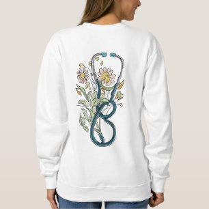 Moletom Edulcoração de Stethoscope Floral