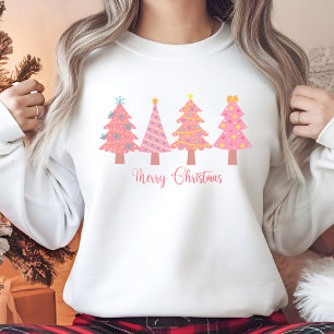 Moletom Edulcorante de Árvore de Natal Rosa