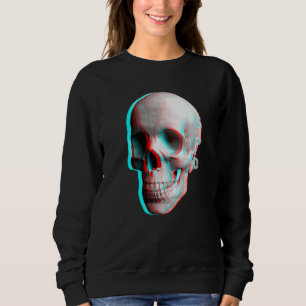 Moletom Efeito 3 Dimensional Caveira Azul Vermelho