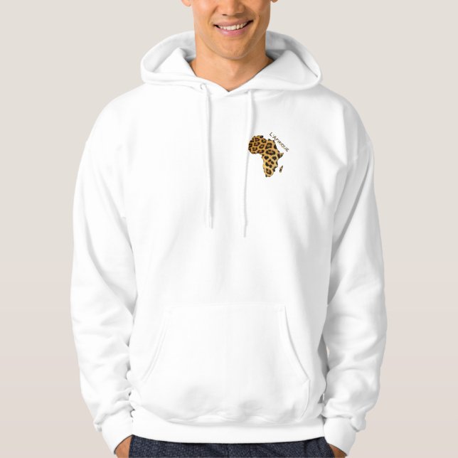 Moletom Efeito Pele-Leopardo Mapa de Hoodie da Série ÁFRIC (Frente)