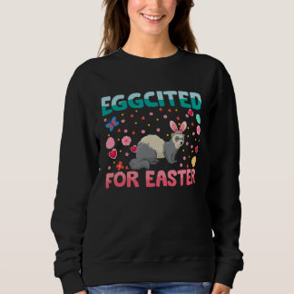 Moletom Eggcited For Easter Bunny Ferret Rabbit Kids