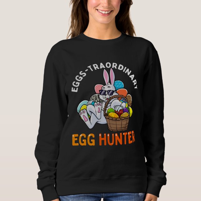 Moletom Eggspert Egg Hunter Easter Boy Girl Bunny Eggs-Tra (Frente)
