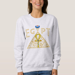 Moletom Egípcio, Ankh, Pirâmide & Blue Scarab Sweatshirt
