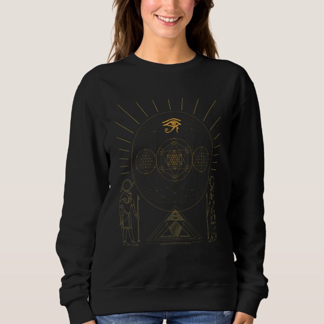 Moletom Egiptologia Horus Pyramids Símbolo Kemetic Egípcio (Frente)